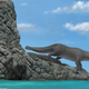 Artist’s interpretation of Peregocetus pacificus walking on land.